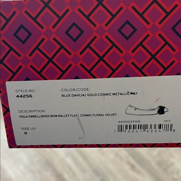 Tory Burch Blue Dahlia and Gold Flats - Picture 3 of 6